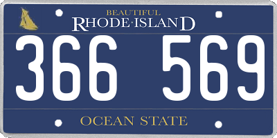 RI license plate 366569