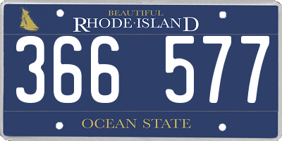 RI license plate 366577