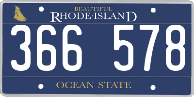 RI license plate 366578