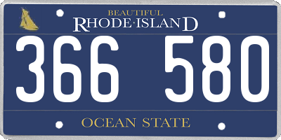 RI license plate 366580
