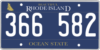 RI license plate 366582