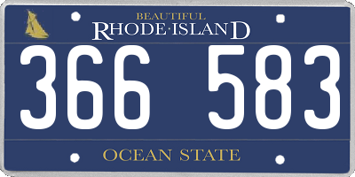 RI license plate 366583