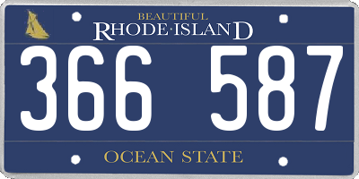 RI license plate 366587