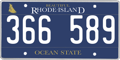 RI license plate 366589