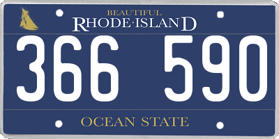 RI license plate 366590