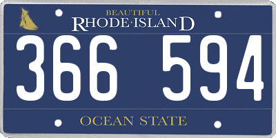 RI license plate 366594