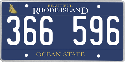 RI license plate 366596