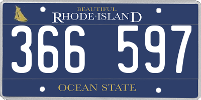 RI license plate 366597