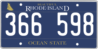 RI license plate 366598