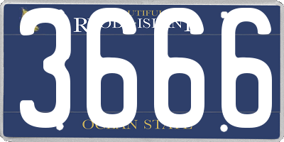 RI license plate 3666
