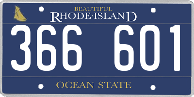 RI license plate 366601