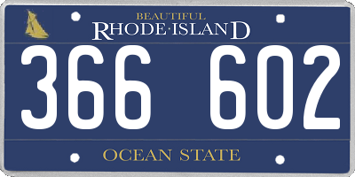 RI license plate 366602