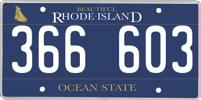 RI license plate 366603