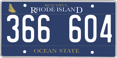 RI license plate 366604