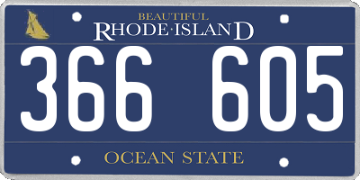 RI license plate 366605