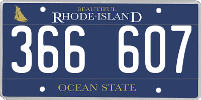 RI license plate 366607