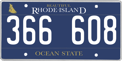 RI license plate 366608