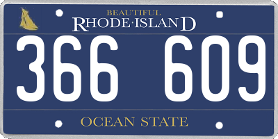 RI license plate 366609