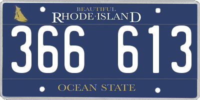 RI license plate 366613