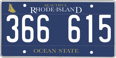 RI license plate 366615