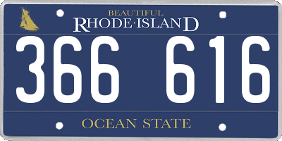 RI license plate 366616