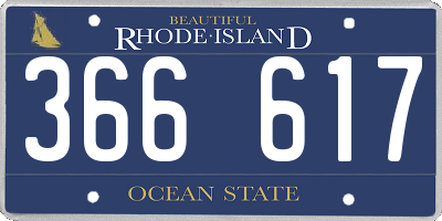 RI license plate 366617