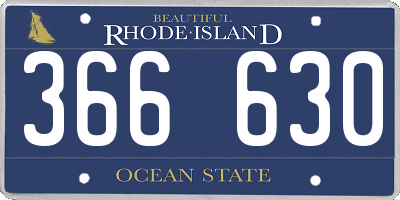 RI license plate 366630