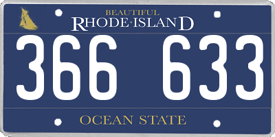 RI license plate 366633