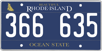 RI license plate 366635