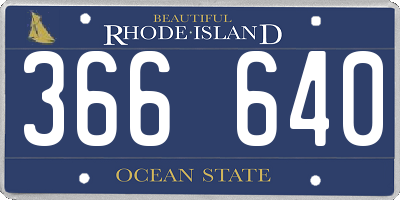 RI license plate 366640