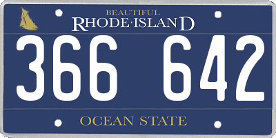 RI license plate 366642
