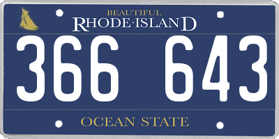RI license plate 366643