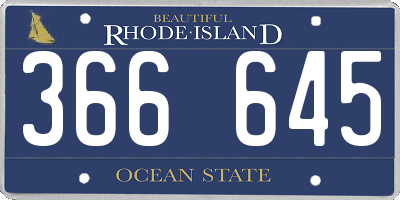 RI license plate 366645