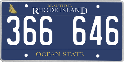 RI license plate 366646