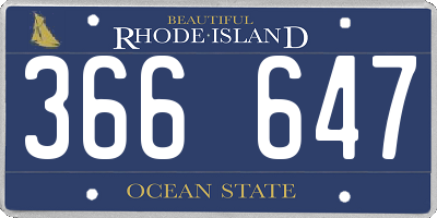 RI license plate 366647