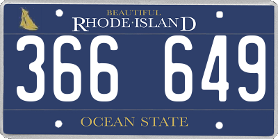 RI license plate 366649
