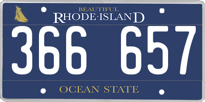 RI license plate 366657
