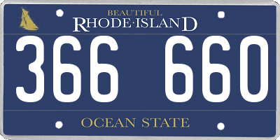 RI license plate 366660