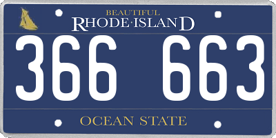 RI license plate 366663