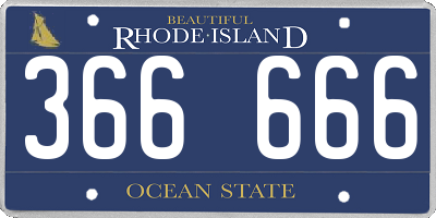 RI license plate 366666