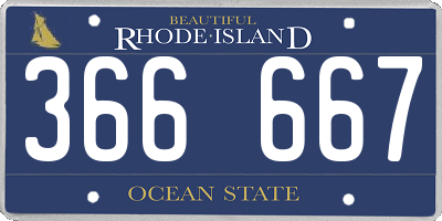 RI license plate 366667