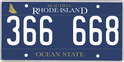RI license plate 366668