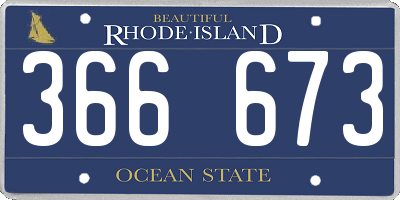RI license plate 366673