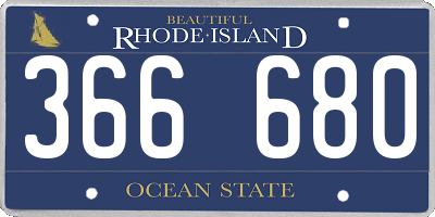 RI license plate 366680