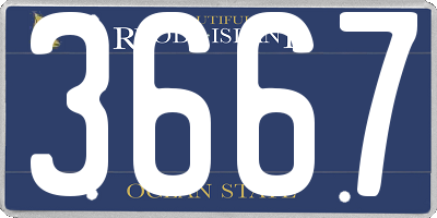 RI license plate 3667