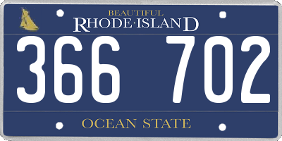 RI license plate 366702