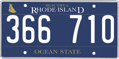 RI license plate 366710