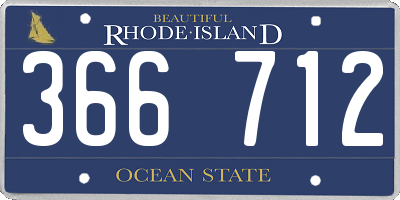 RI license plate 366712