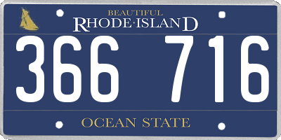 RI license plate 366716