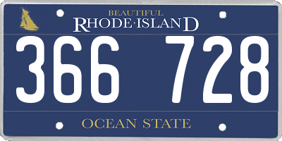 RI license plate 366728
